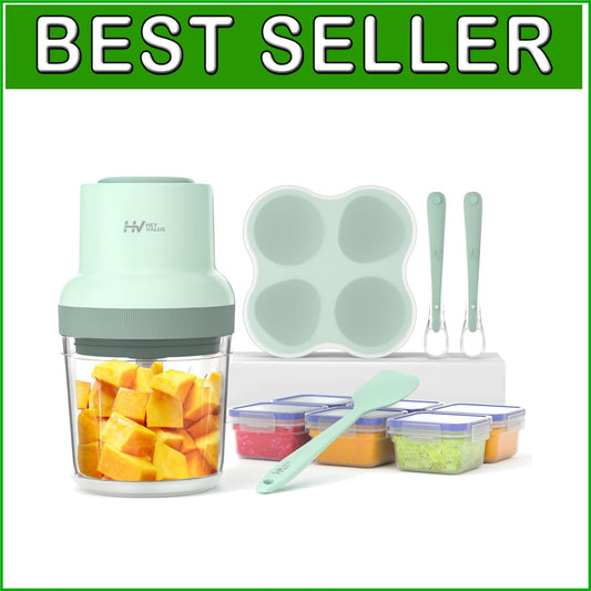 Effortless Baby Food Maker Set with 600ml Glass Bowl & Stainless Steel Blades
