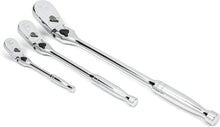 Load image into Gallery viewer, Durable Polished Chrome 3-Piece Locking Flex Ratchet Set - 84 Tooth Design