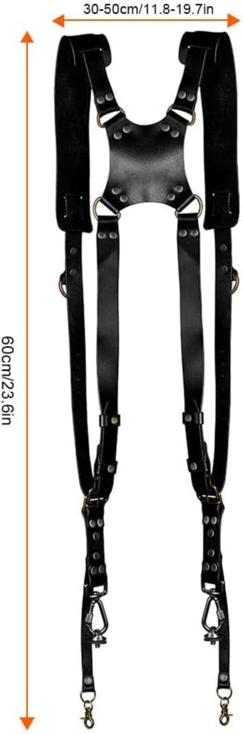 Premium Leather Dual Camera Strap with Soft Padding for Stylish Photography