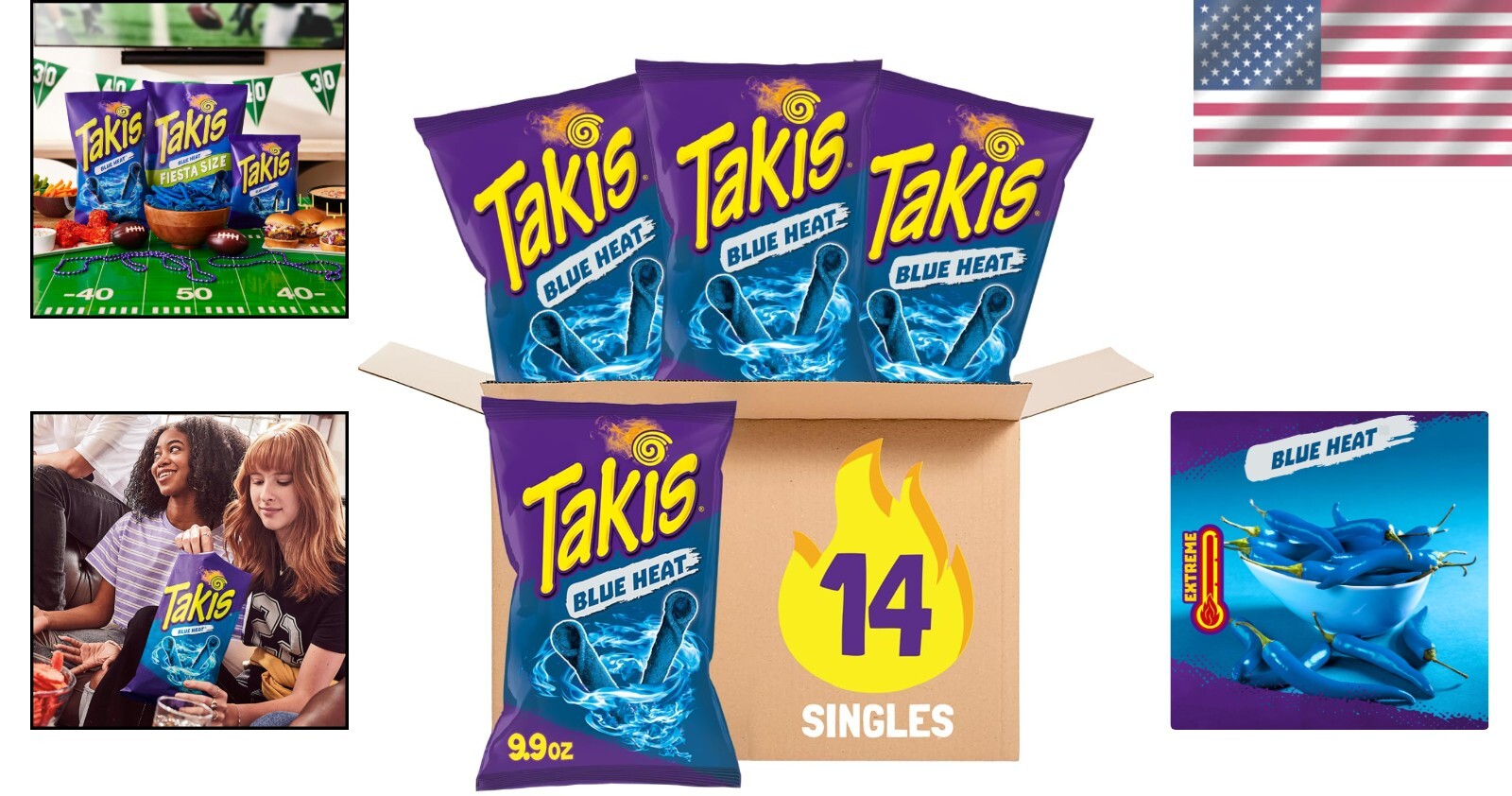 Blue Heat 14 ct Sharing Size - 9.9 oz Extreme Spicy Rolled Tortilla Chips
