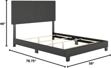 Load image into Gallery viewer, Milan Upholstered Platform Bed Frame - Adjustable Headboard in Black, Full Size