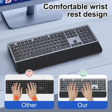 Load image into Gallery viewer, Multi-Device Rechargeable Keyboard with 3-Level Backlit for Office &amp; Home Use