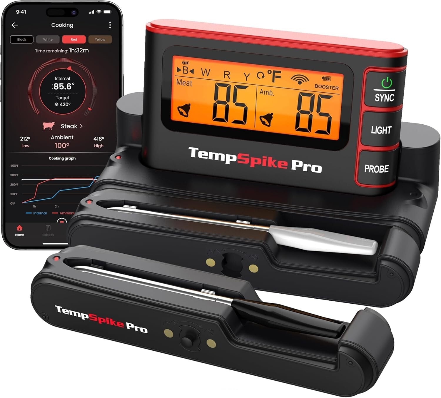 Gift-Ready Wireless Meat Thermometer with App Support & Long Battery Life