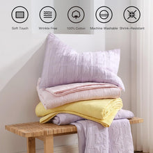 Load image into Gallery viewer, Luxurious 100% Cotton King Size Quilt Set in Lavender - 3-Piece Geometric Design