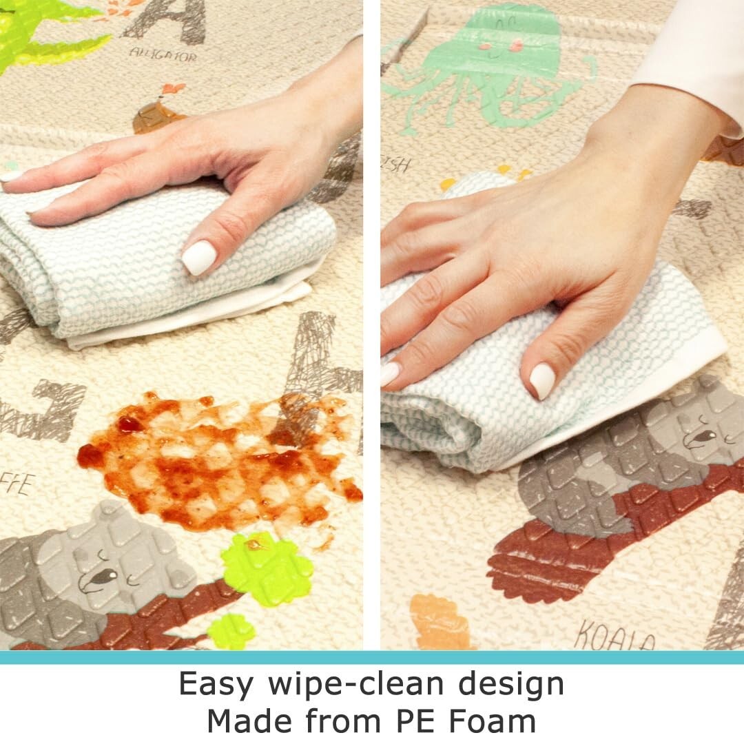 Portable 71"x71" ABC Padded Play Mat - Ideal for Tummy Time & Growing Minds