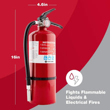 Load image into Gallery viewer, UL Rated Rechargeable Fire Extinguisher with Color-Coded Gauge for Safety Alerts