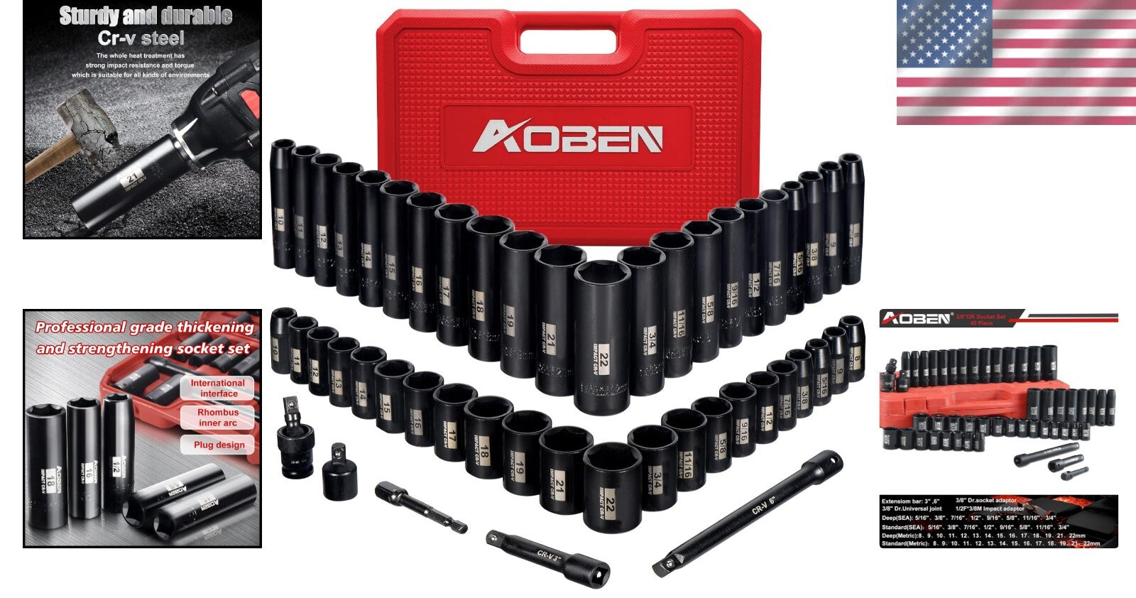 Comprehensive 49-Piece Socket Set: 3/8-Inch Drive with Extensions & Adaptors
