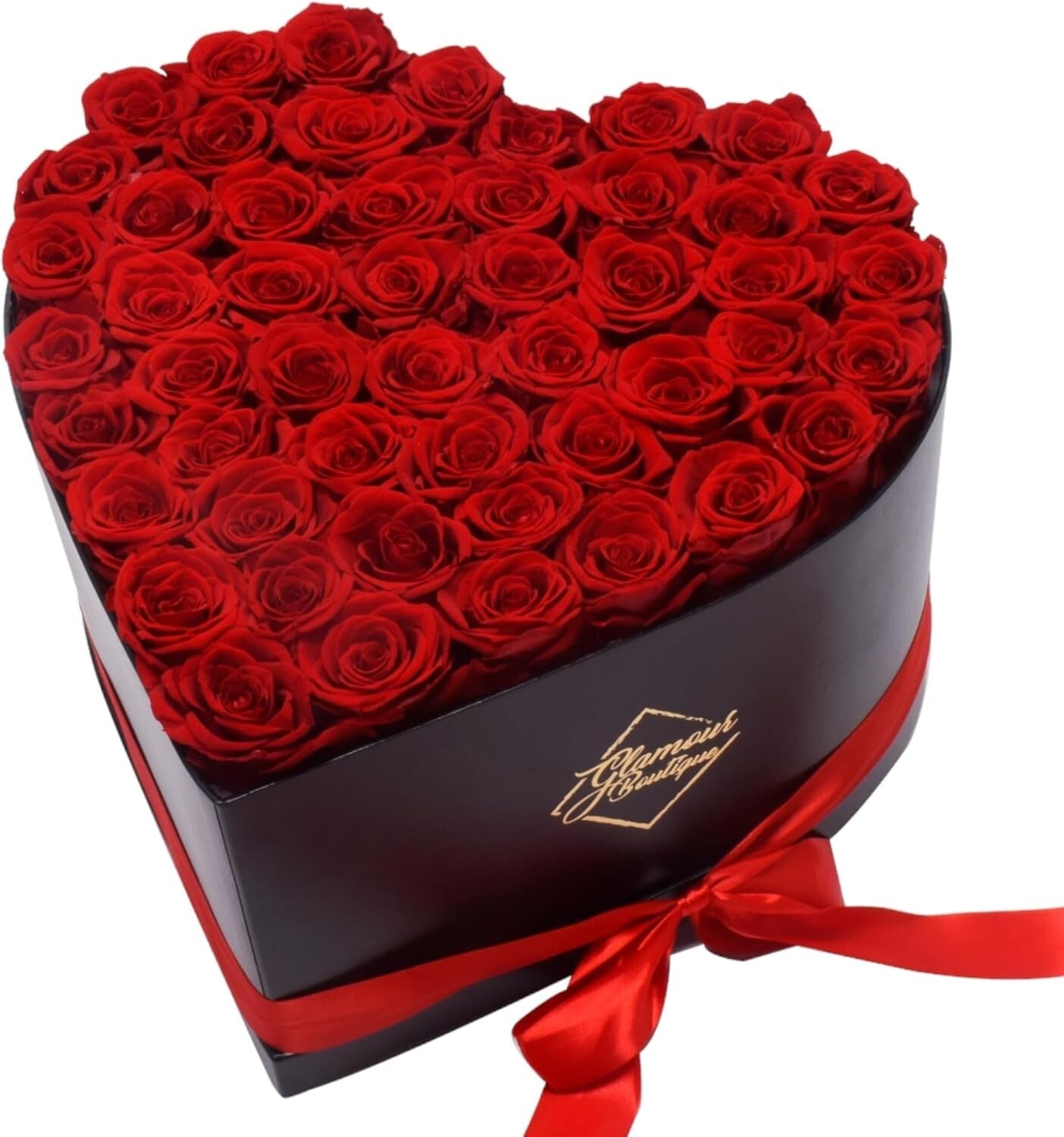 Eternal Love: 50 Preserved Roses in Heart Shape Box - No Maintenance Required