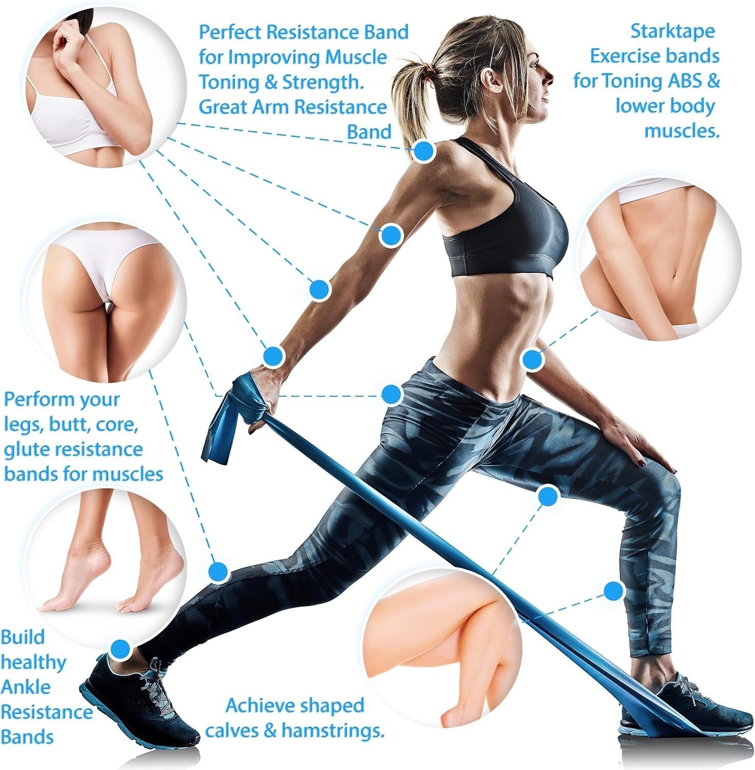 Durable 16 Yard Latex-Free Resistance Bands - Perfect for Therapy and Fitness