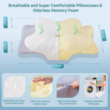 Load image into Gallery viewer, Queen Size Adjustable Neck Support Pillow with Hypoallergenic Memory Foam