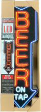 Load image into Gallery viewer, Retro Neon Beer On Tap Double-Sided Sign with LED Bulbs – Perfect for Man Caves