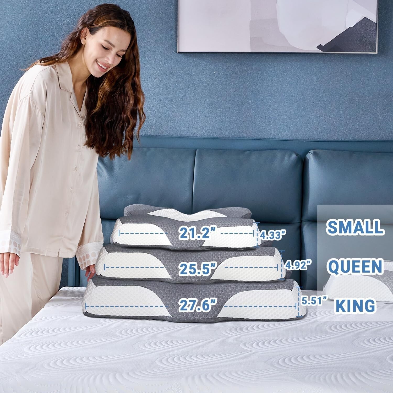 Breathable Removable Cover Memory Foam Pillow - Soft & Supportive Sleep Comfort