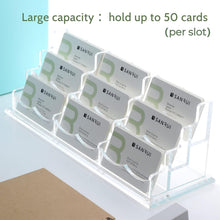 Load image into Gallery viewer, Premium Clear Acrylic Business Card Holder - 9 Slots, 360 Card Capacity