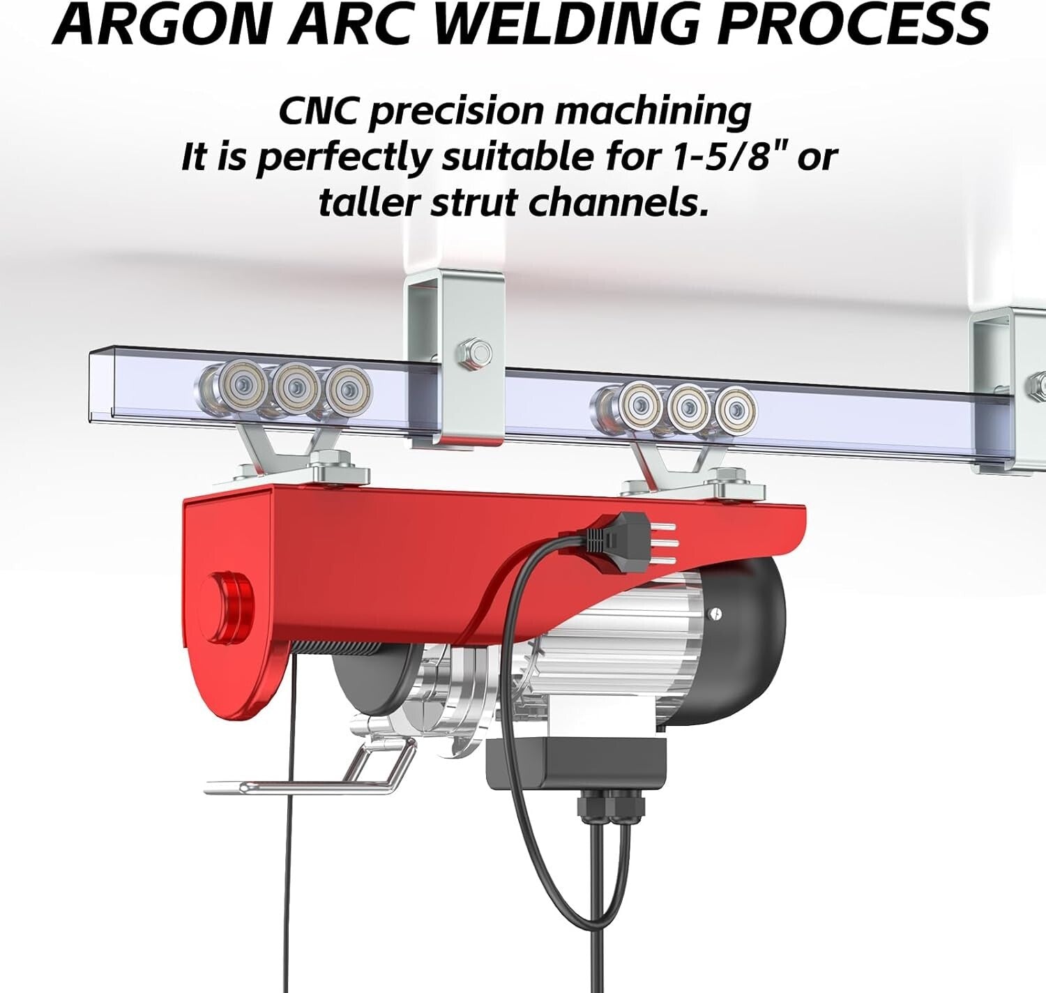 High-Strength Trolley for Electric Hoist Systems - Heat-Rolled Steel Pack of 4