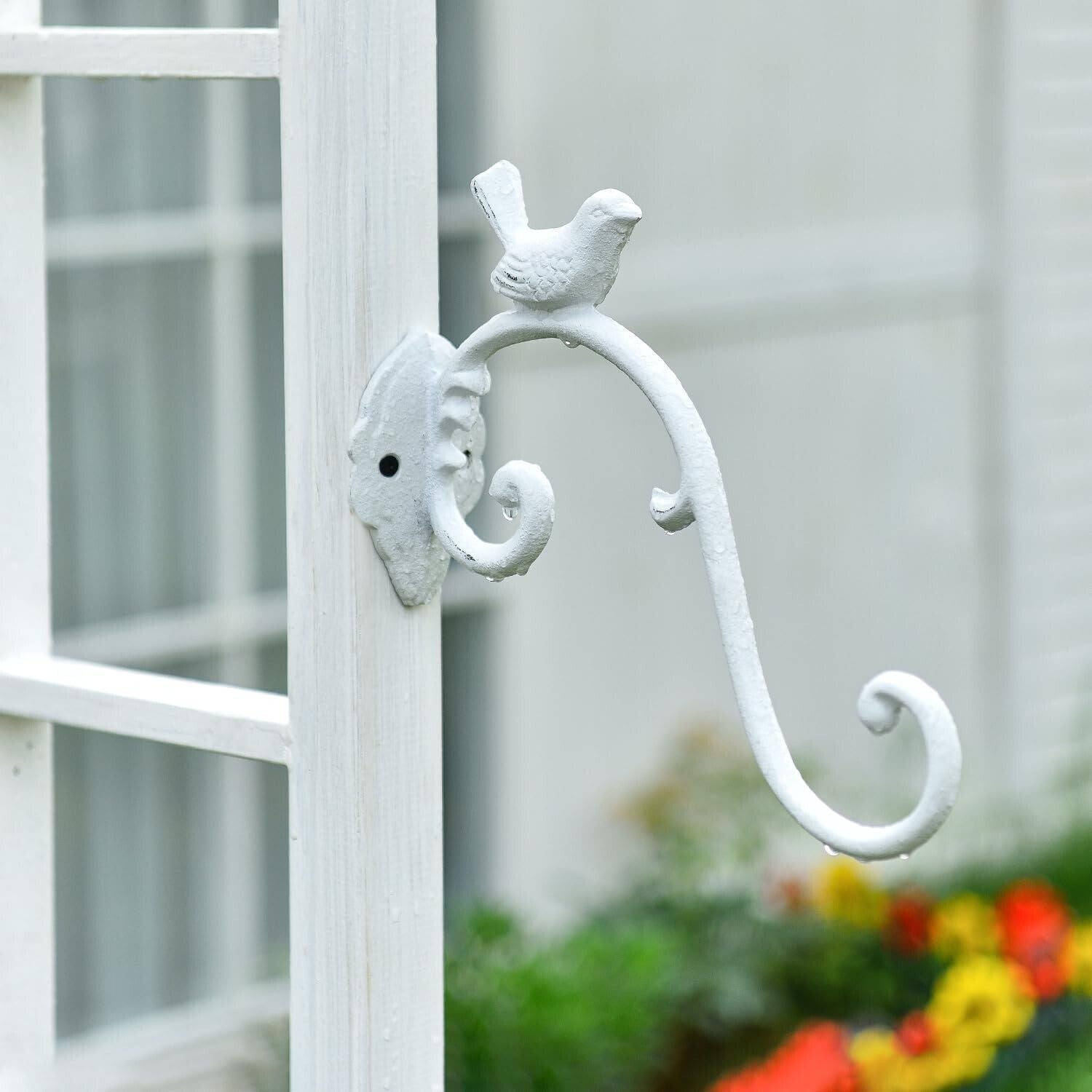 Sturdy 2PC 10-Inch Cast Iron Hanging Brackets - Ideal for Planters & Wind Chimes