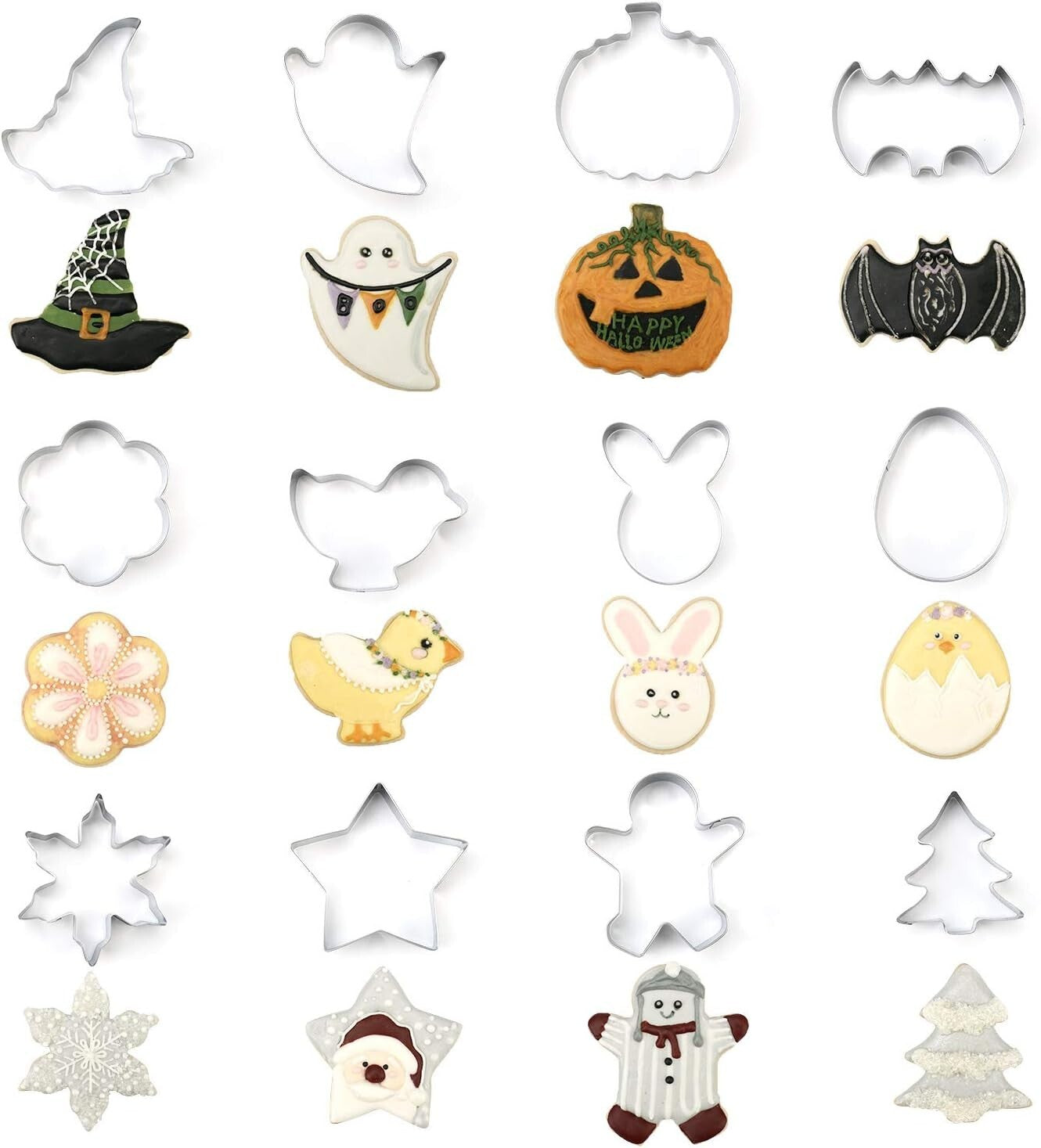 Holiday-Themed Cookie Decorating Set - 188 Pieces with Gift Box Included