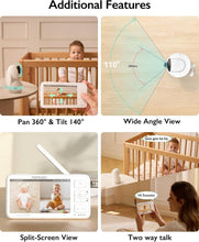 Load image into Gallery viewer, Infrared Night Vision Baby Monitor with ECO Mode and VOX Alerts for Parents