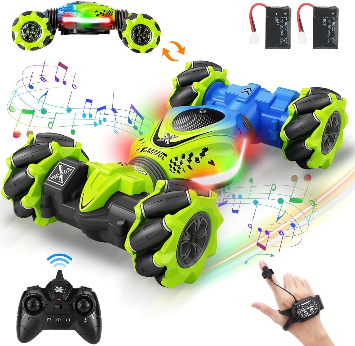 2.4GHz Gesture Sensing RC Stunt Car - 360° Rotation & Lights for Boys/Girls