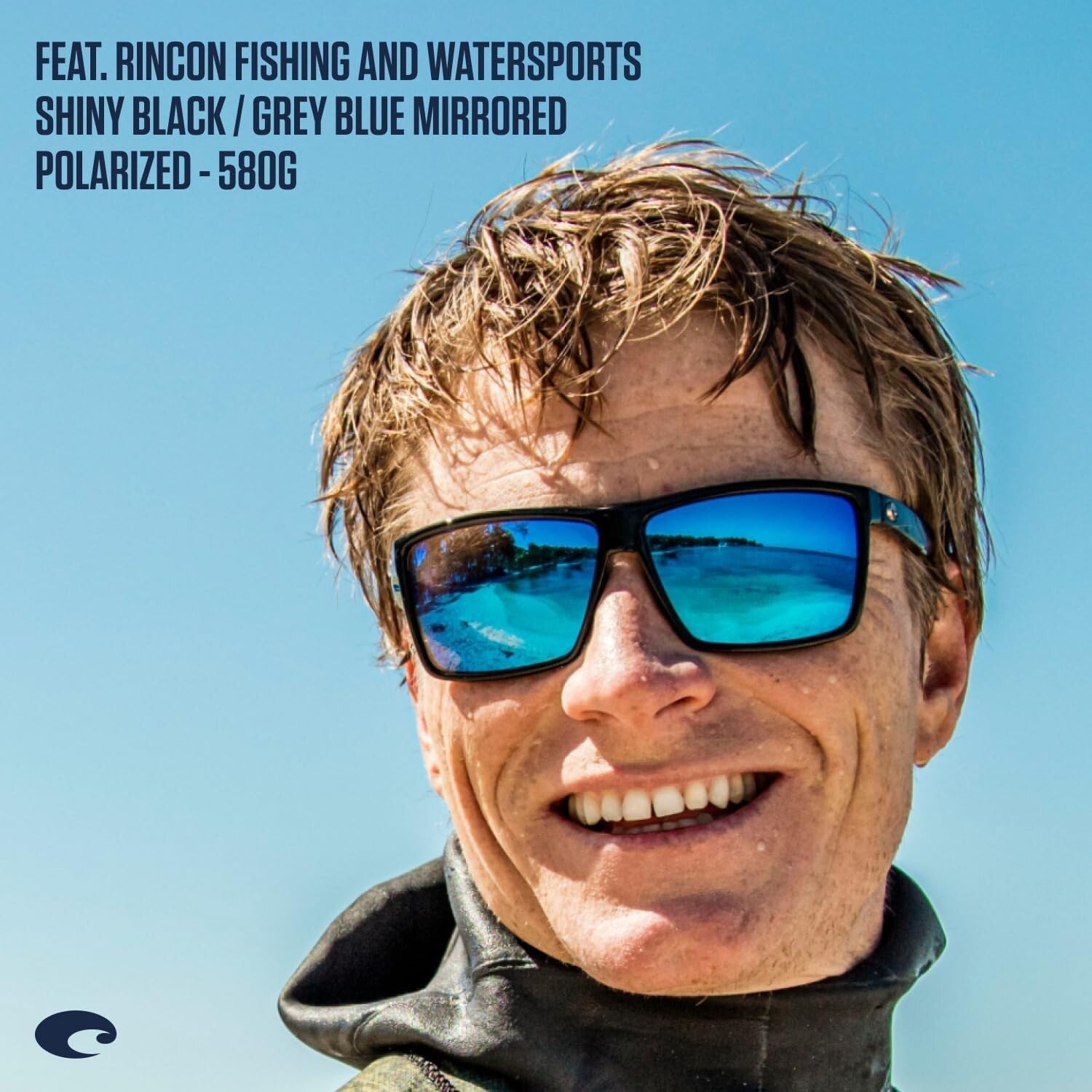 Rincon Rectangular Polarized Sunglasses for Men - Ideal for Oval-Round Faces