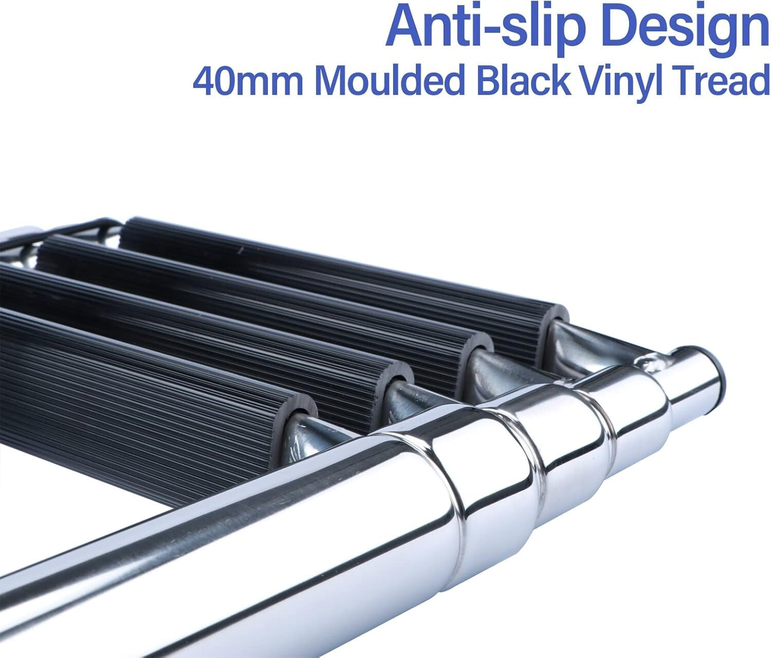 Marine Grade 4-Step Telescopic Boat Ladder with Handrails & Non-Slip Treads