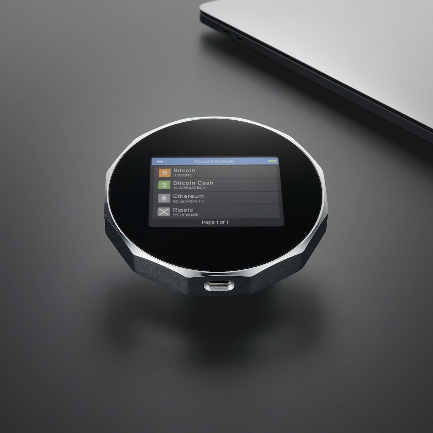 Advanced USB-C Crypto Wallet with Touchscreen - Effortless Multi-Coin Management