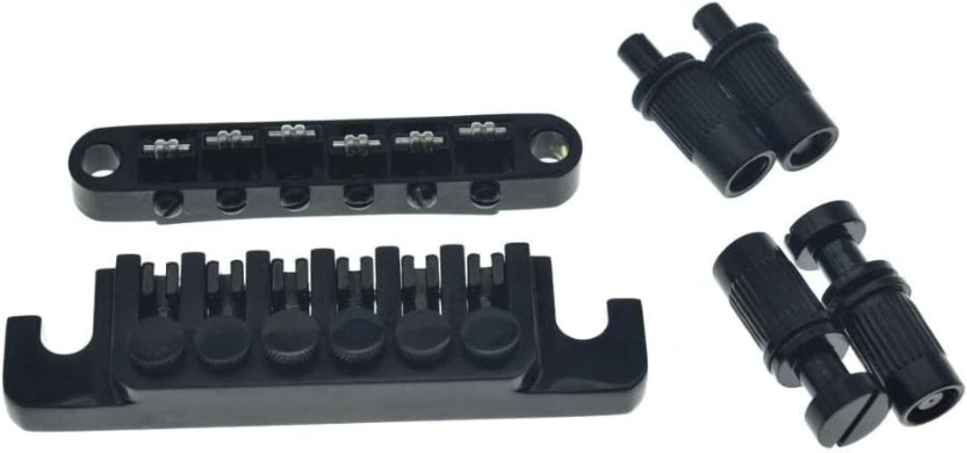 6.3mm Black Tune-O-Matic Roller Saddle Bridge & TP-6 Stopbar for Epiphone Models