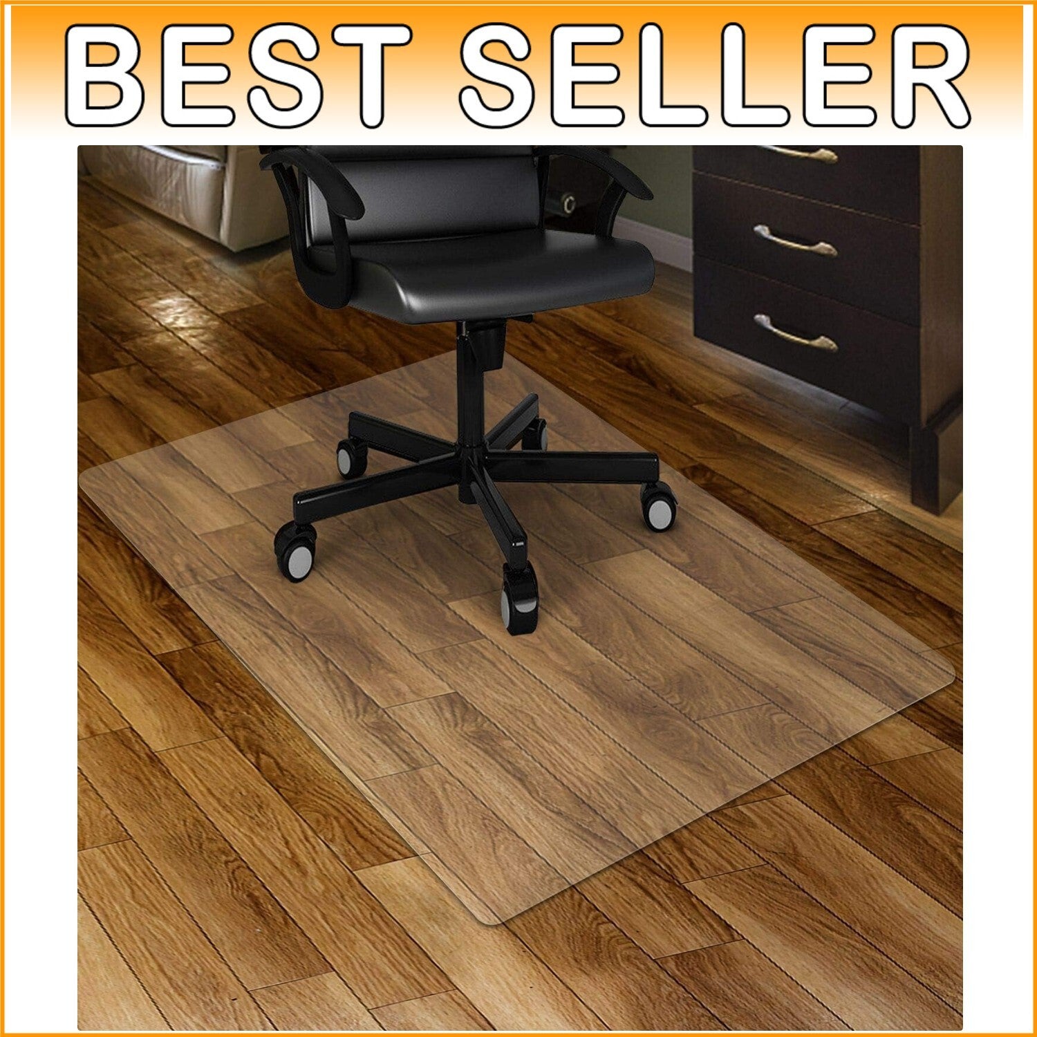 PVC Clear Chair Mat 46" x 60" - Toxin-Free Flooring Protection for Home & Office