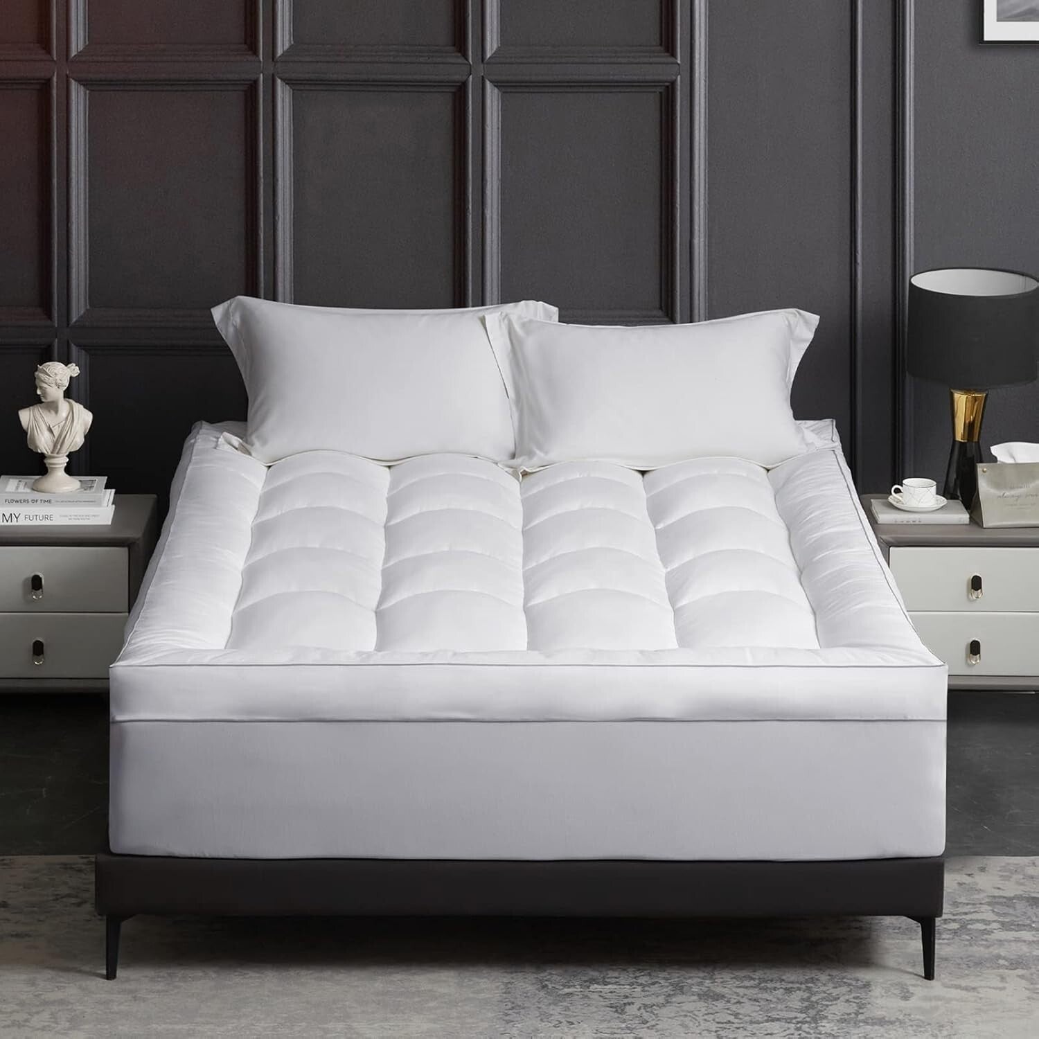 Extra Thick Queen Mattress Topper - 1300 GSM Down Alternative for Comfort