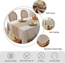 Load image into Gallery viewer, Elegant Striped Waterproof Tablecloth for Kitchen Dining &amp; Holiday Celebrations