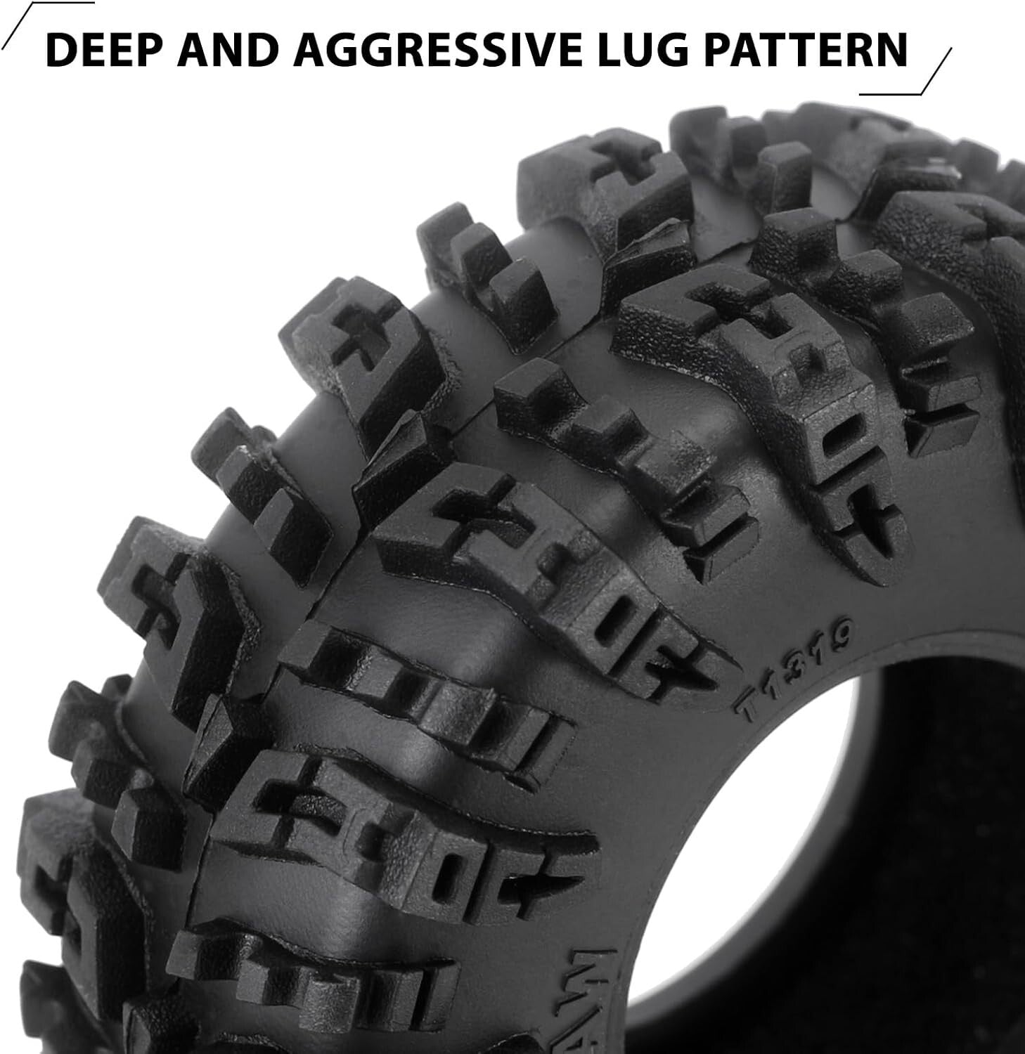 High-Performance 1.3" Wheel Tires Set for Ultimate RC Crawler Off-Roading