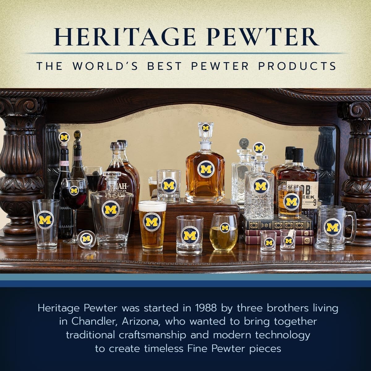 Elegant 24 oz Marine Corps Decanter - Handcrafted Pewter with Airtight Stopper