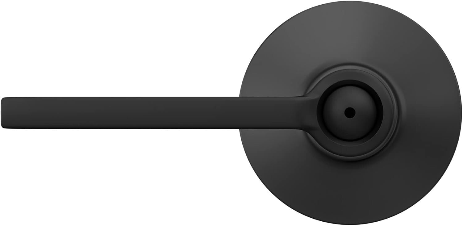 Elegant Matte Black Bed & Bath Door Handle - Privacy Lock Function Included