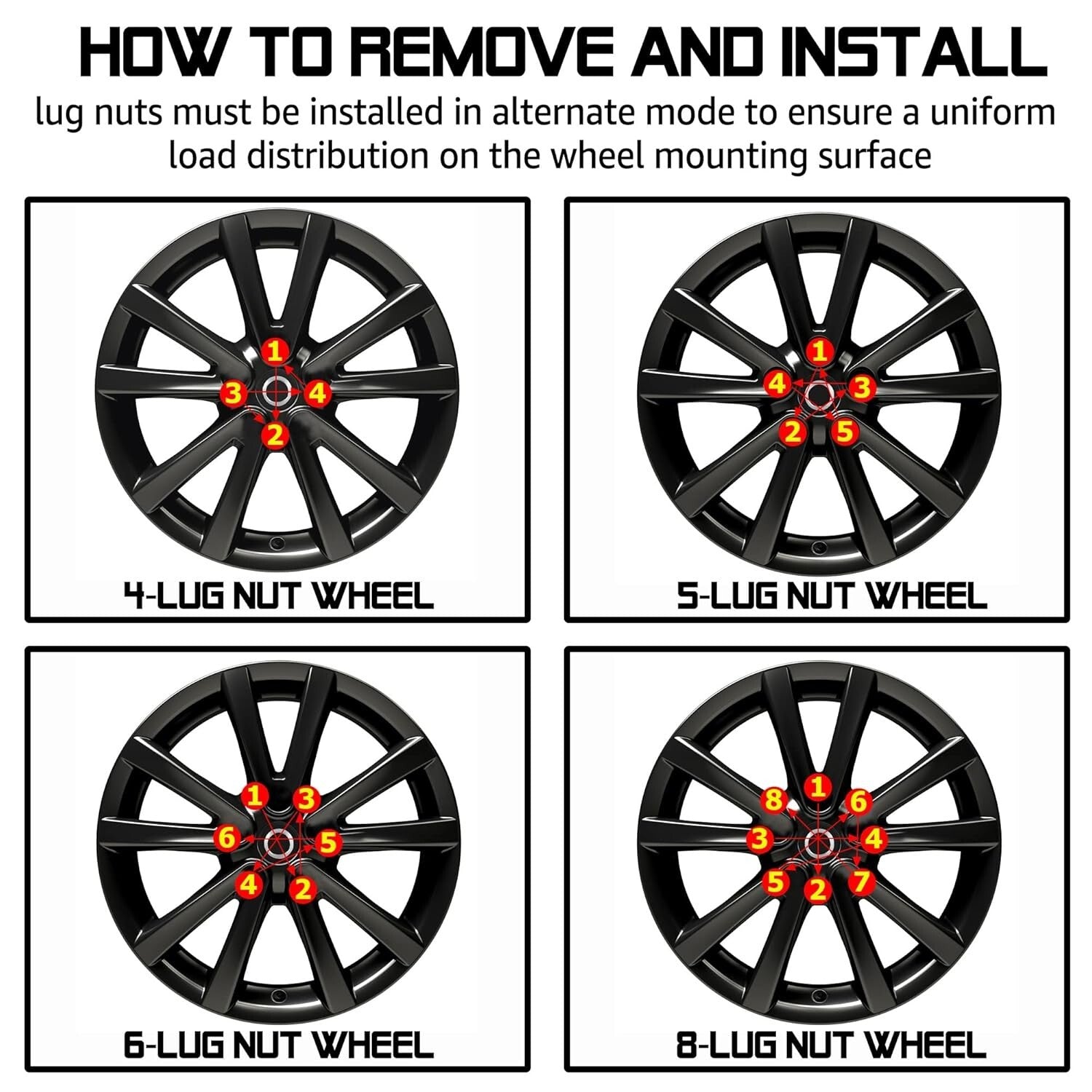 Durable 9/16-18 Spike Wheel Lug Nuts Set, 32pcs for Ram & F-Series Trucks