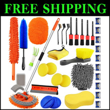 Load image into Gallery viewer, Professional Car Wash Set: 39 Tools Including 62" Brush &amp; Microfiber Accessories