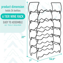 Load image into Gallery viewer, Metal 6-Tier Wine Rack - Versatile Classic Design for 24 Bottles &amp; Easy Access