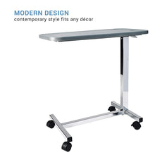 Load image into Gallery viewer, Durable Grey Composite Overbed Table with Casters – Ideal for Home or Hospital