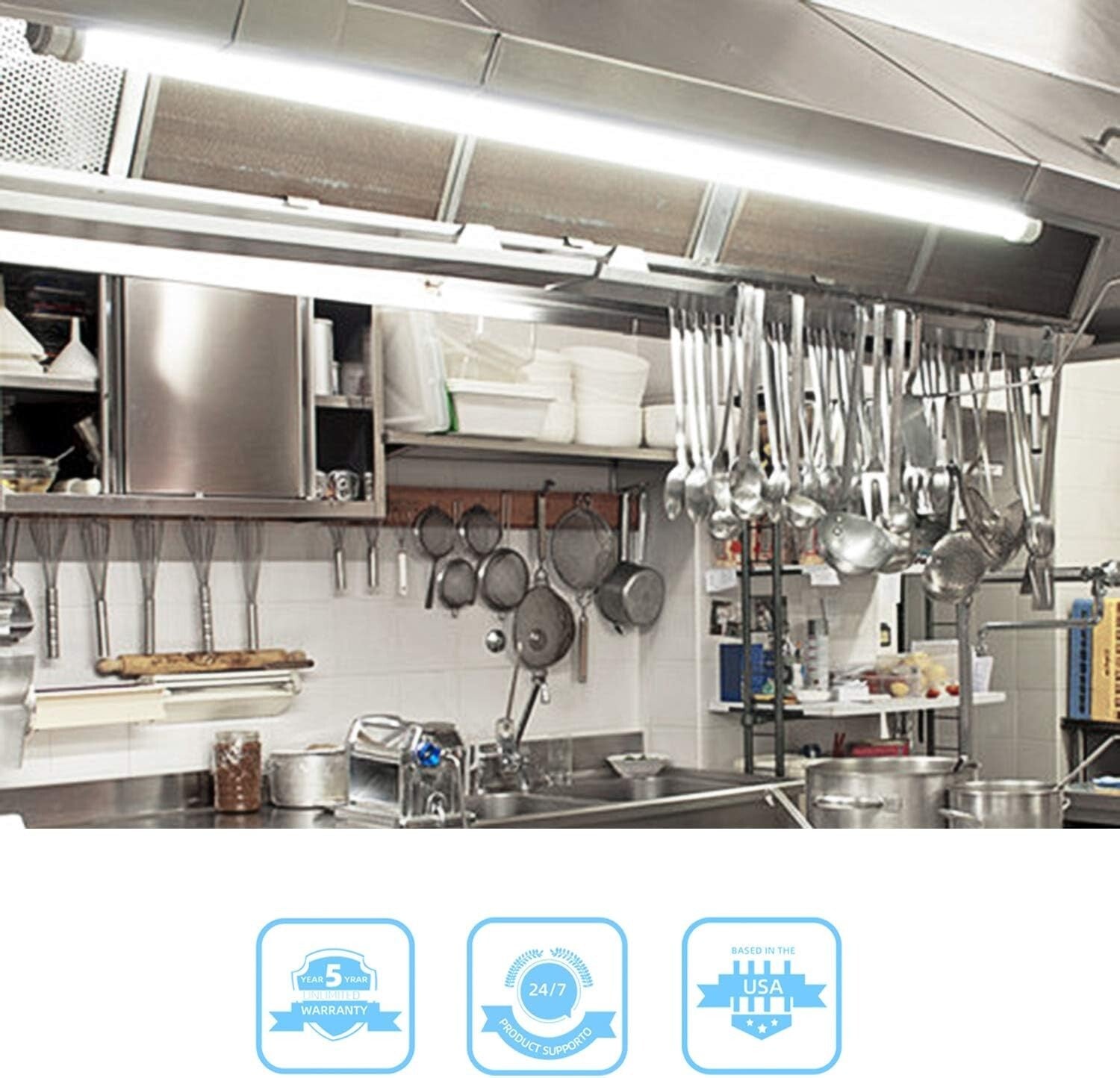 Double-End Input T8 LED Tube Light - 5000K Bright Daylight, 2-Pack, Easy Install