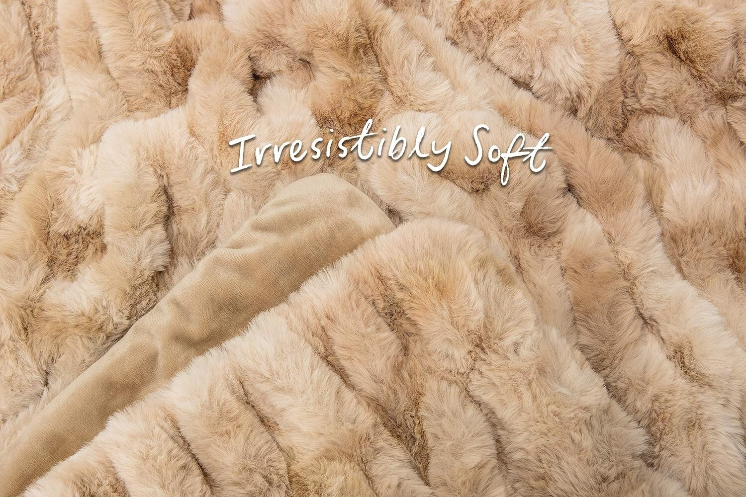 Soft Reversible Faux Fur Throw Blanket - 108" x 86" - Perfect for Home & Travel