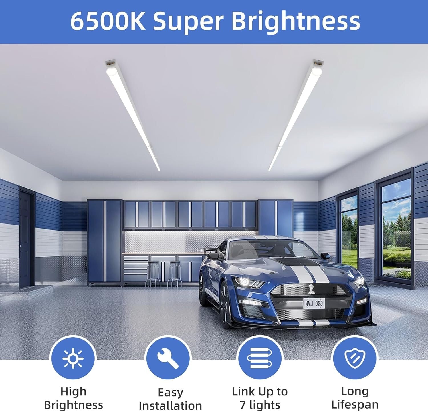 Energy Saving T5 LED Shop Light - 10 Pack, 6500K Brightness, Lightweight Design