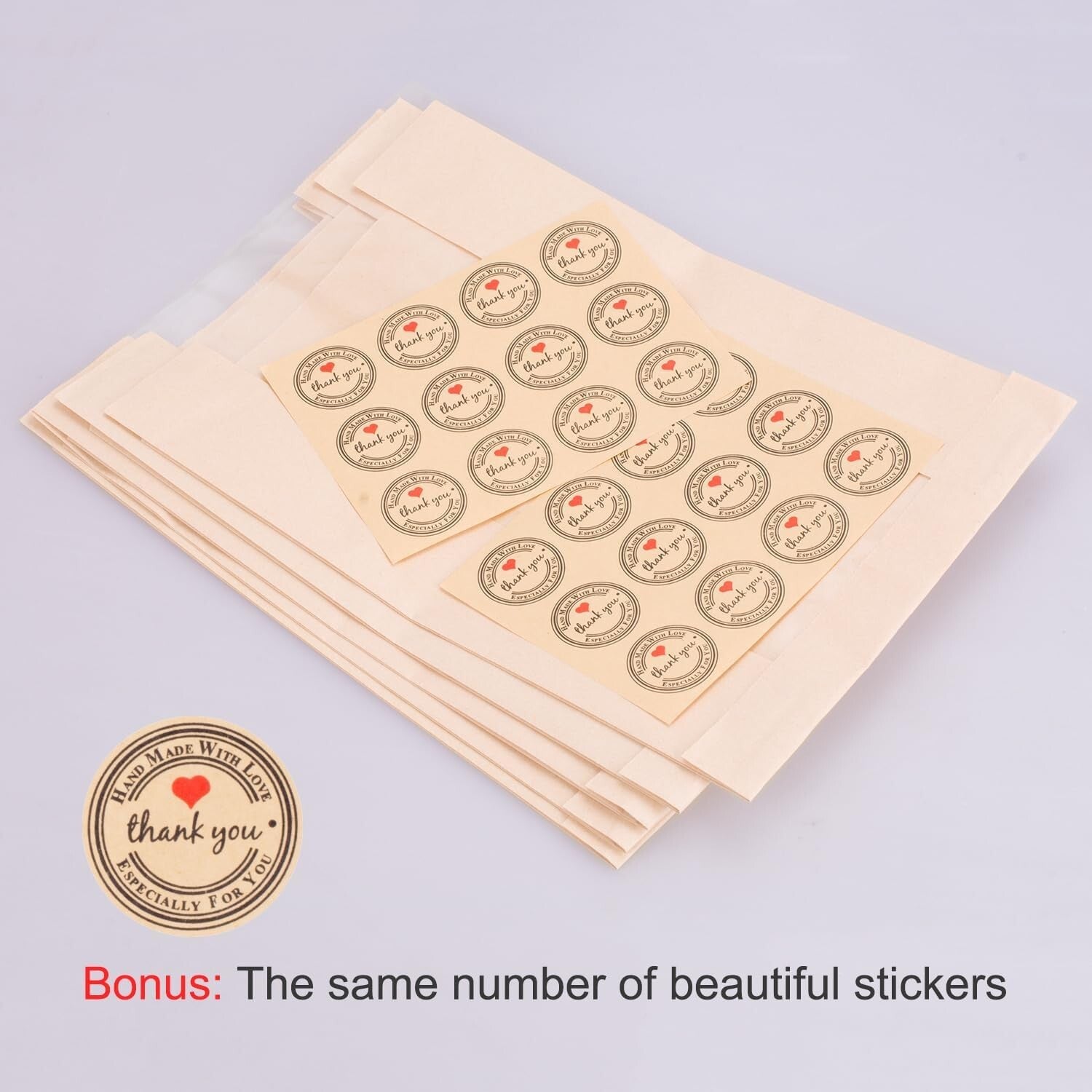 200-Pack Large Kraft Paper Bakery Bags with Window for Stylish Bread Storage