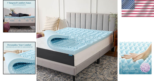 Cooling Gel Infused Memory Foam Mattress Topper - 3 Inch California King Comfort