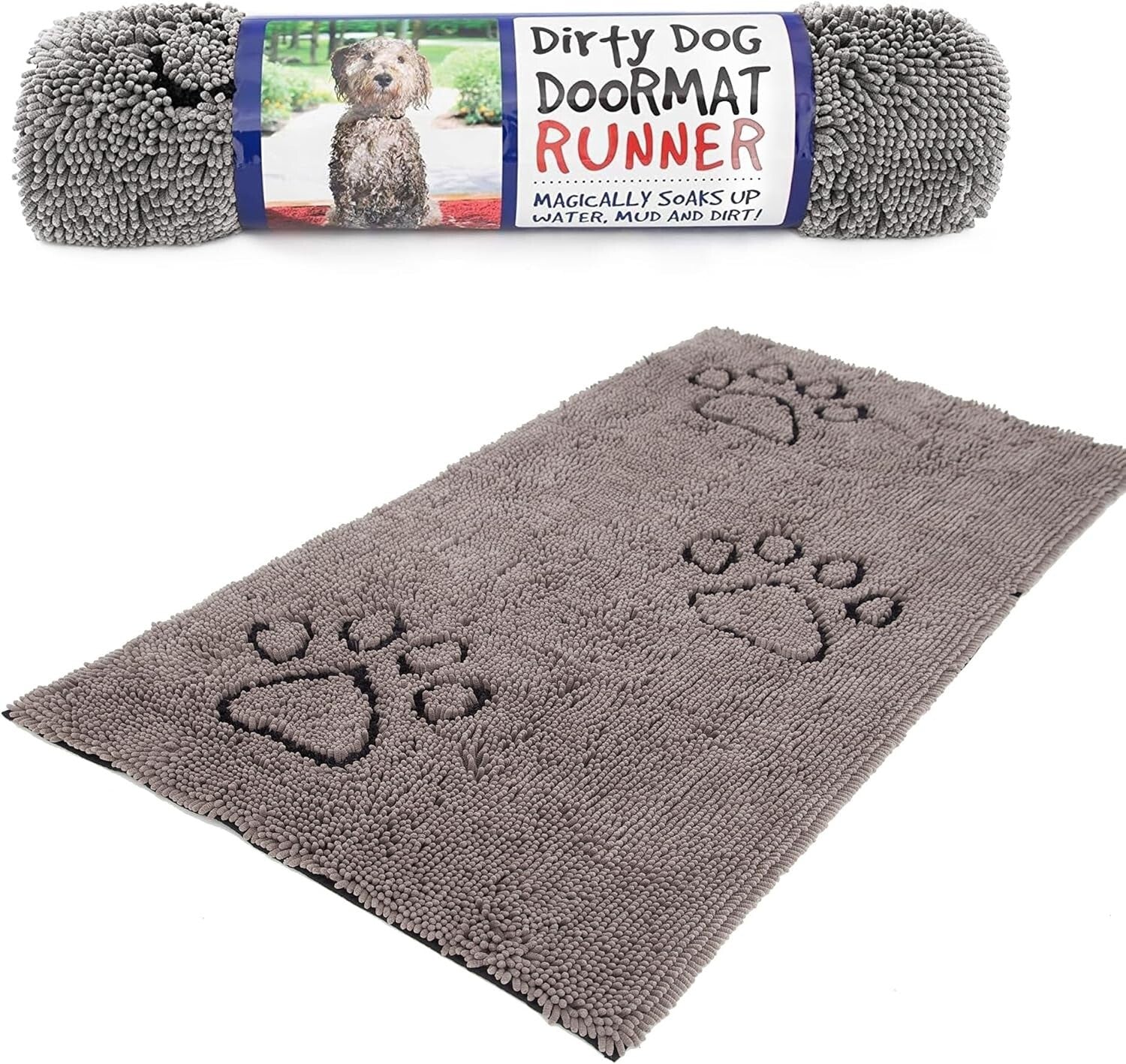 Versatile Dog Doormat 60''x30'' - Stylish Grey with Rapid Drying Ability