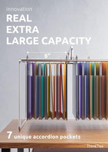 Load image into Gallery viewer, Large Capacity Plastic Hanging File Folders - 7 Pocket Accordion System, 6 Pack