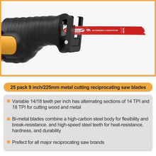 Load image into Gallery viewer, Premium Non-Stick 9" Reciprocating Saw Blades 25 Pack - Ideal for Professionals