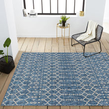 Load image into Gallery viewer, Stylish 5'3"x7'7" Navy/Light Gray Geometric Rug - Easy Clean and Stain-Resistant