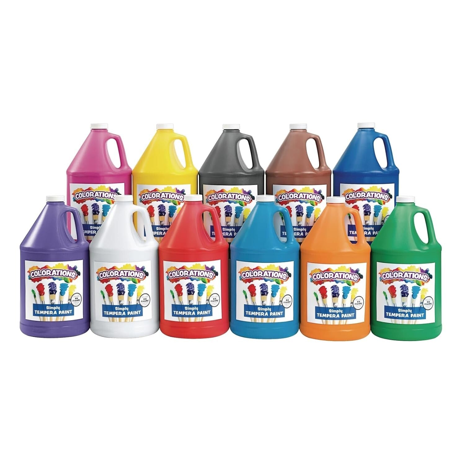 Vibrant 11 Gallon Tempera Paint Set - Non-Toxic Art Supplies for Classrooms