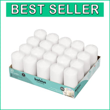 Load image into Gallery viewer, Stylish 20 Count Unscented White Pillar Candle Set - Perfect for Every Season