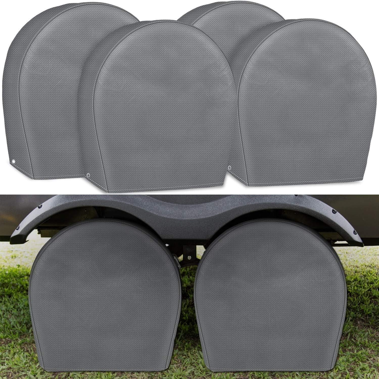 4-Pack Universal Tire Covers for 32-34.5" Tires - Premium Non-Woven Protection