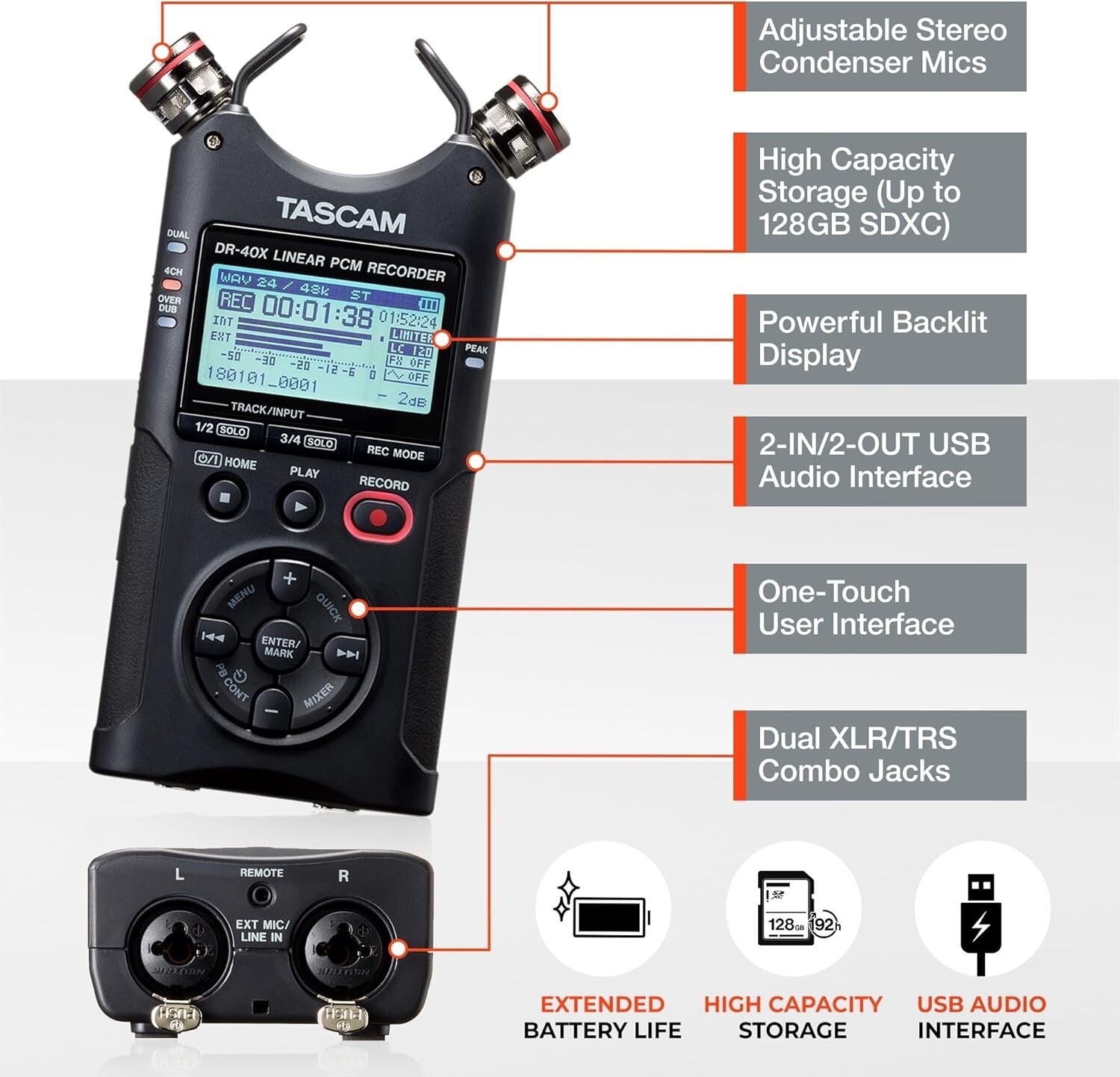 Compact 4-Channel Portable Recorder with USB Interface for Professional Sound