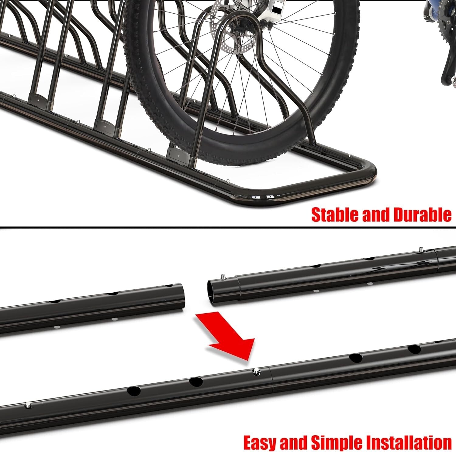5-Compartment Bicycle Parking Rack - Easy Assembly & Sturdy Powder Coated Finish